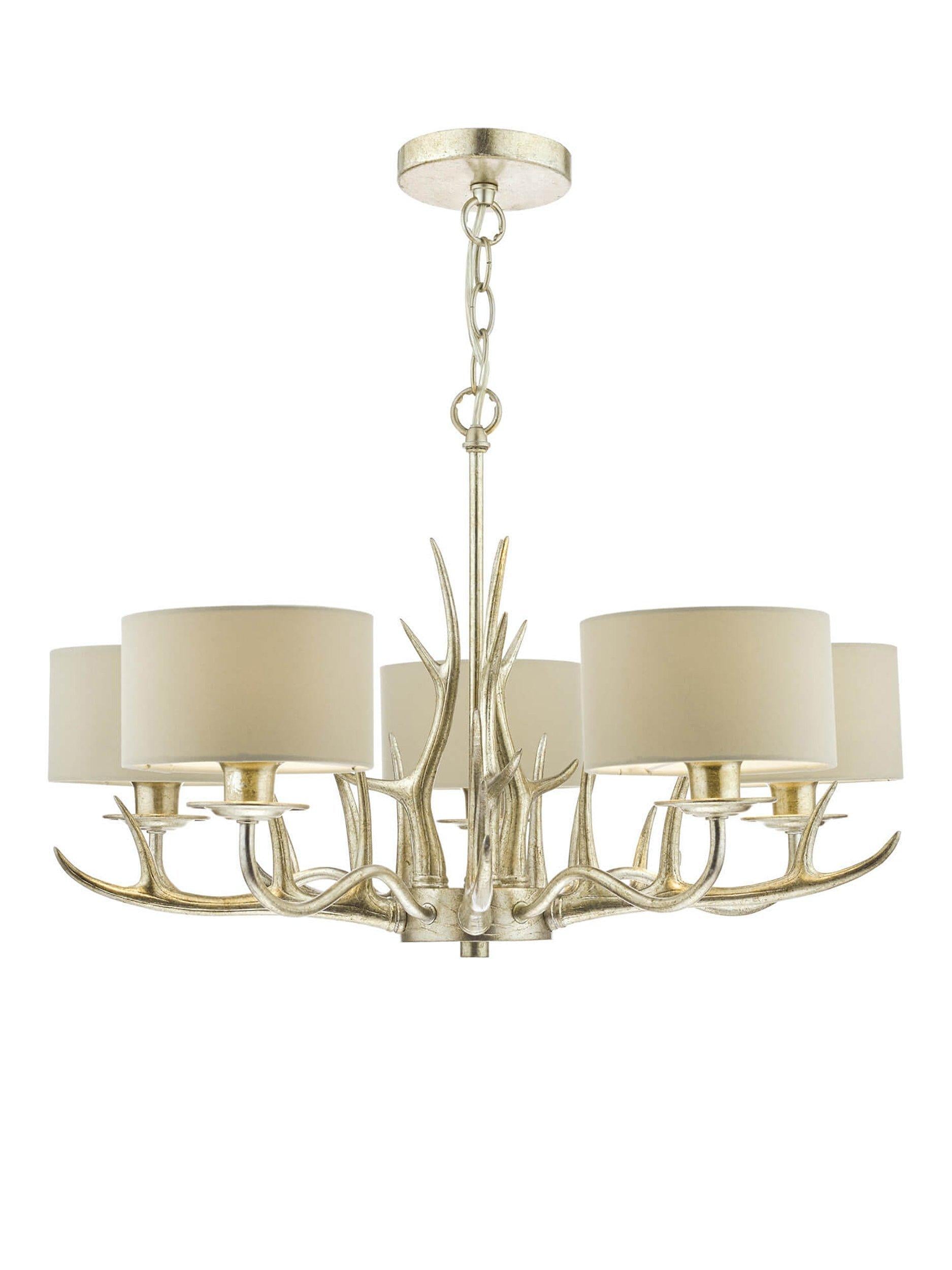Laura Ashley champagne chandelier 5 arm drop light - British product