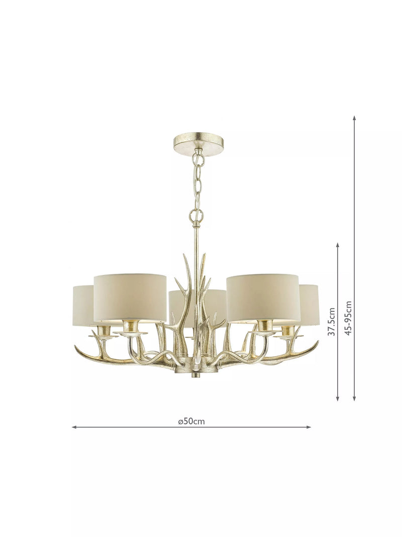 Laura Ashley champagne chandelier 5 arm drop light - British product