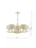 Laura Ashley champagne chandelier 5 arm drop light - British product
