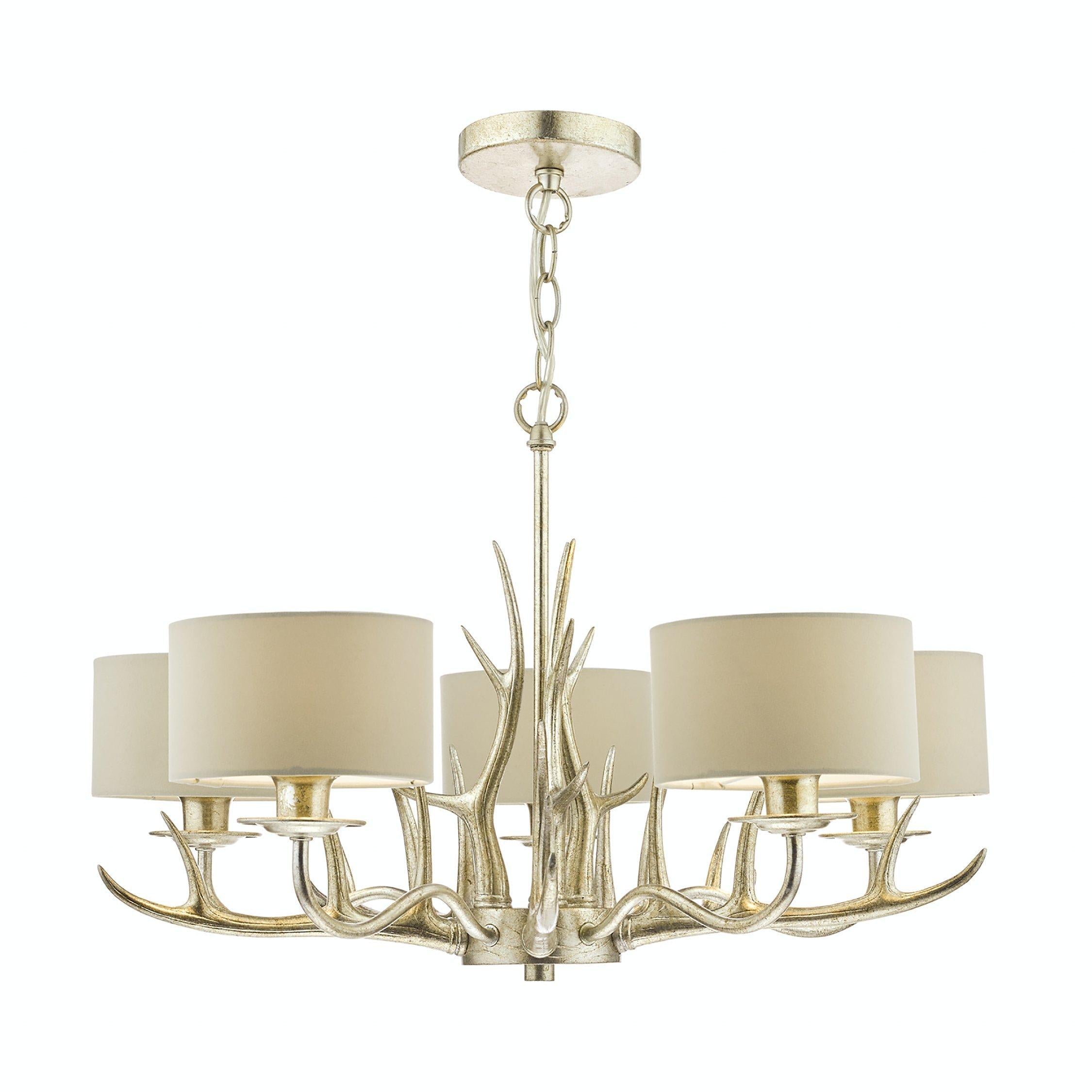 Laura Ashley champagne chandelier 5 arm drop light - British product