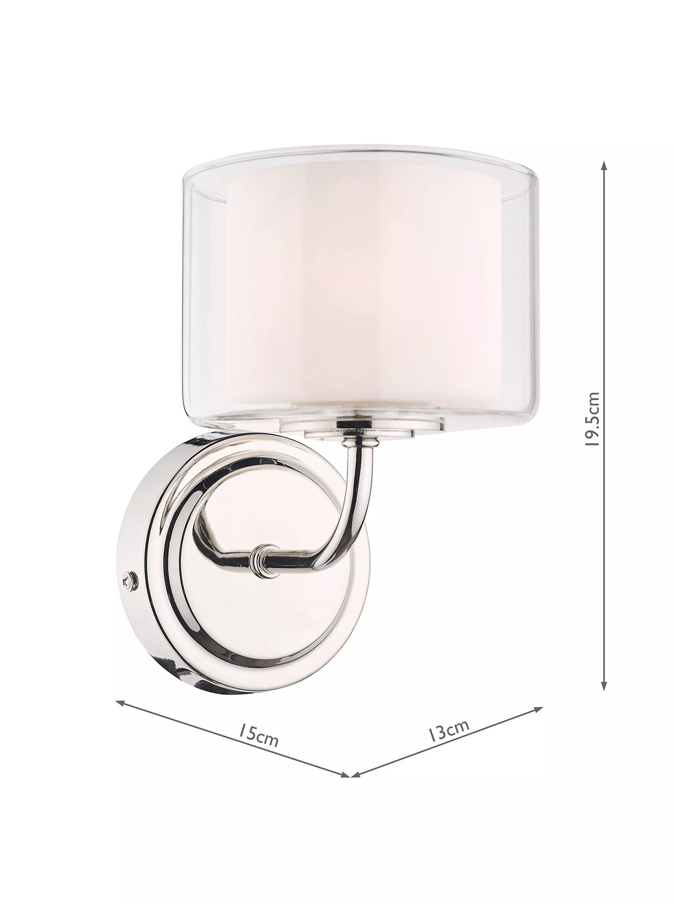 Laura Ashley Southwell glass wall light polished chrome, UK version