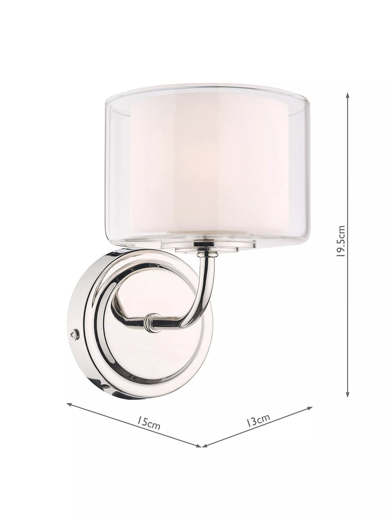 Laura Ashley Southwell glass wall light polished chrome, UK version