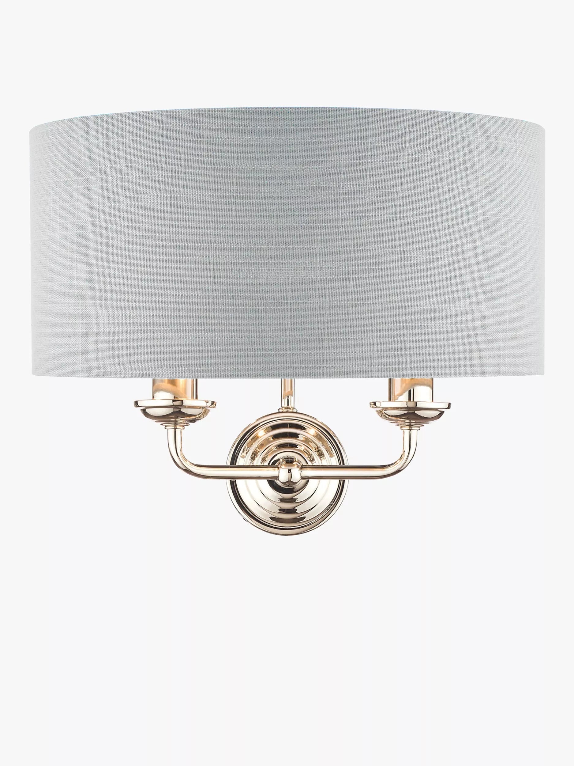 Laura Ashley Sorrento double wall light with linen shade, imported from the UK