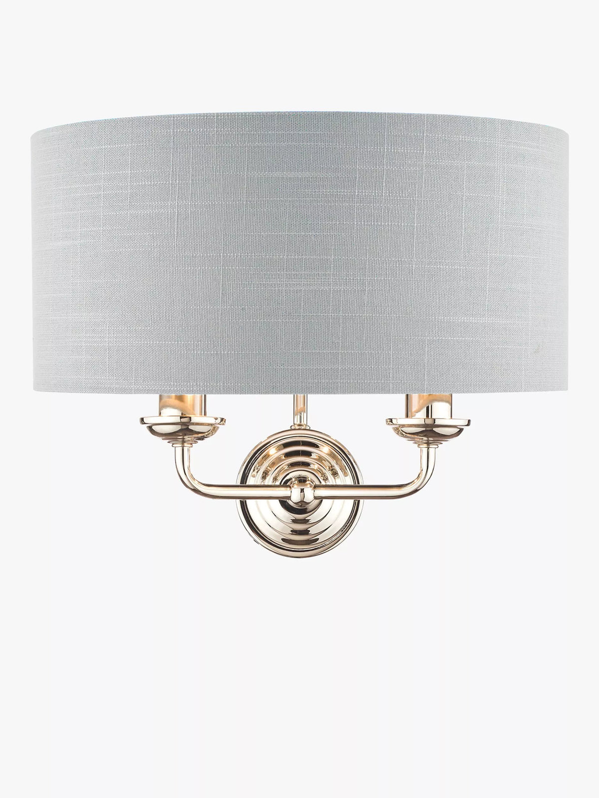 Laura Ashley Sorrento double wall light with linen shade, imported from the UK