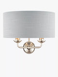 Laura Ashley Sorrento double wall light with linen shade, imported from the UK