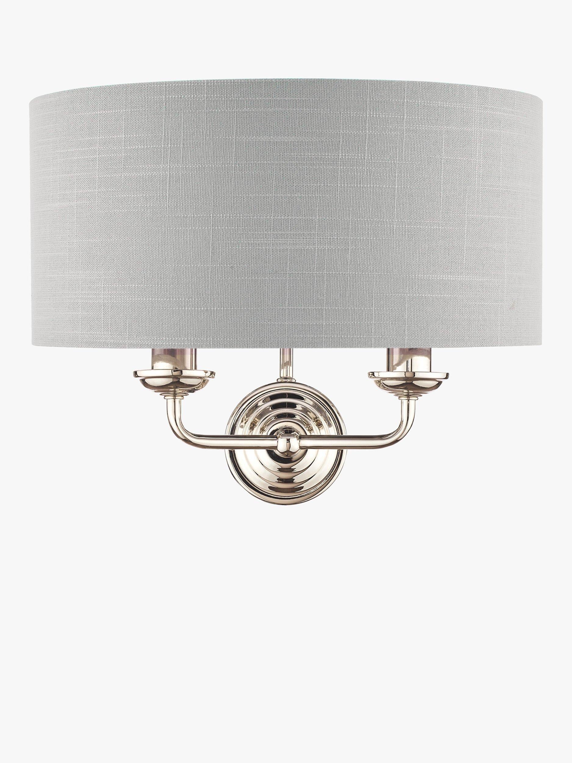 Laura Ashley Sorrento double wall light with linen shade, imported from the UK