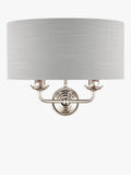 Laura Ashley Sorrento double wall light with linen shade, imported from the UK