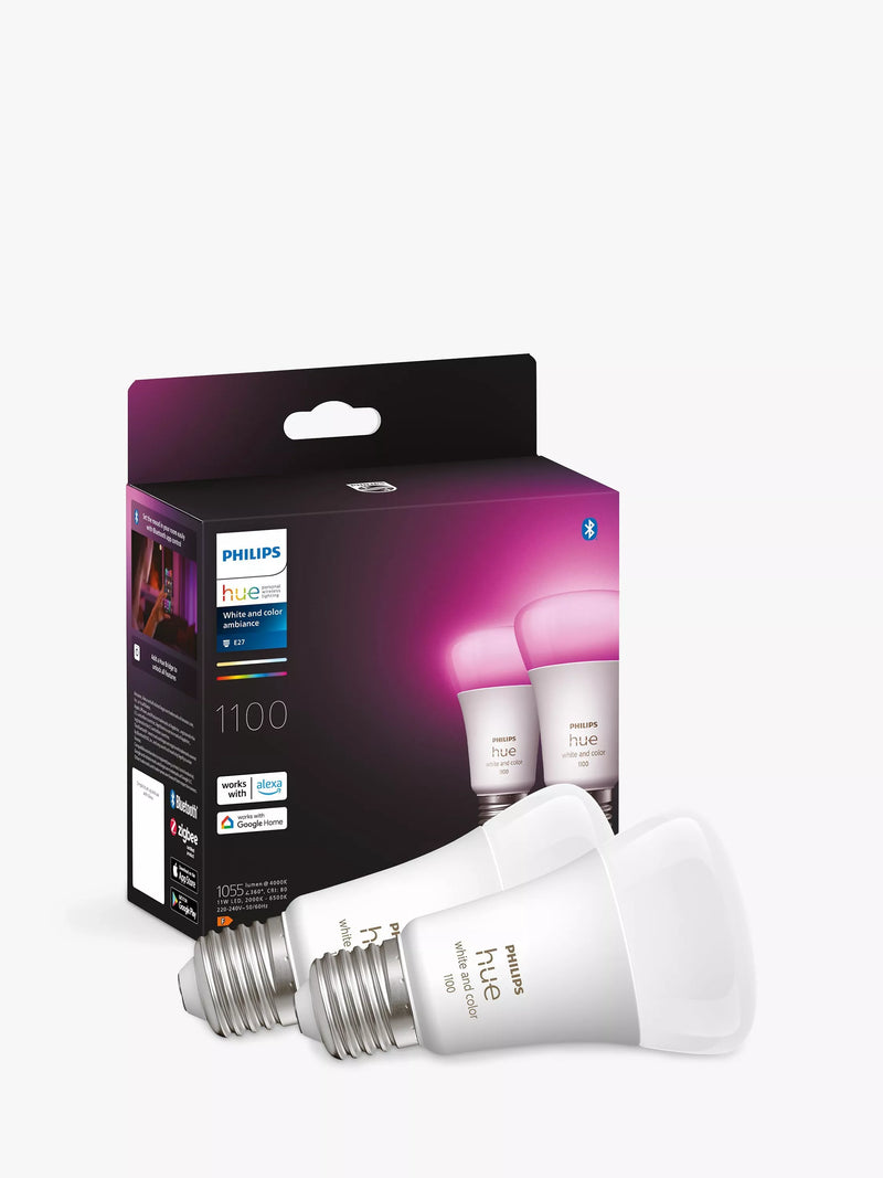 Philips Hue smart LED bulbs 2-pack with Bluetooth (British brand)