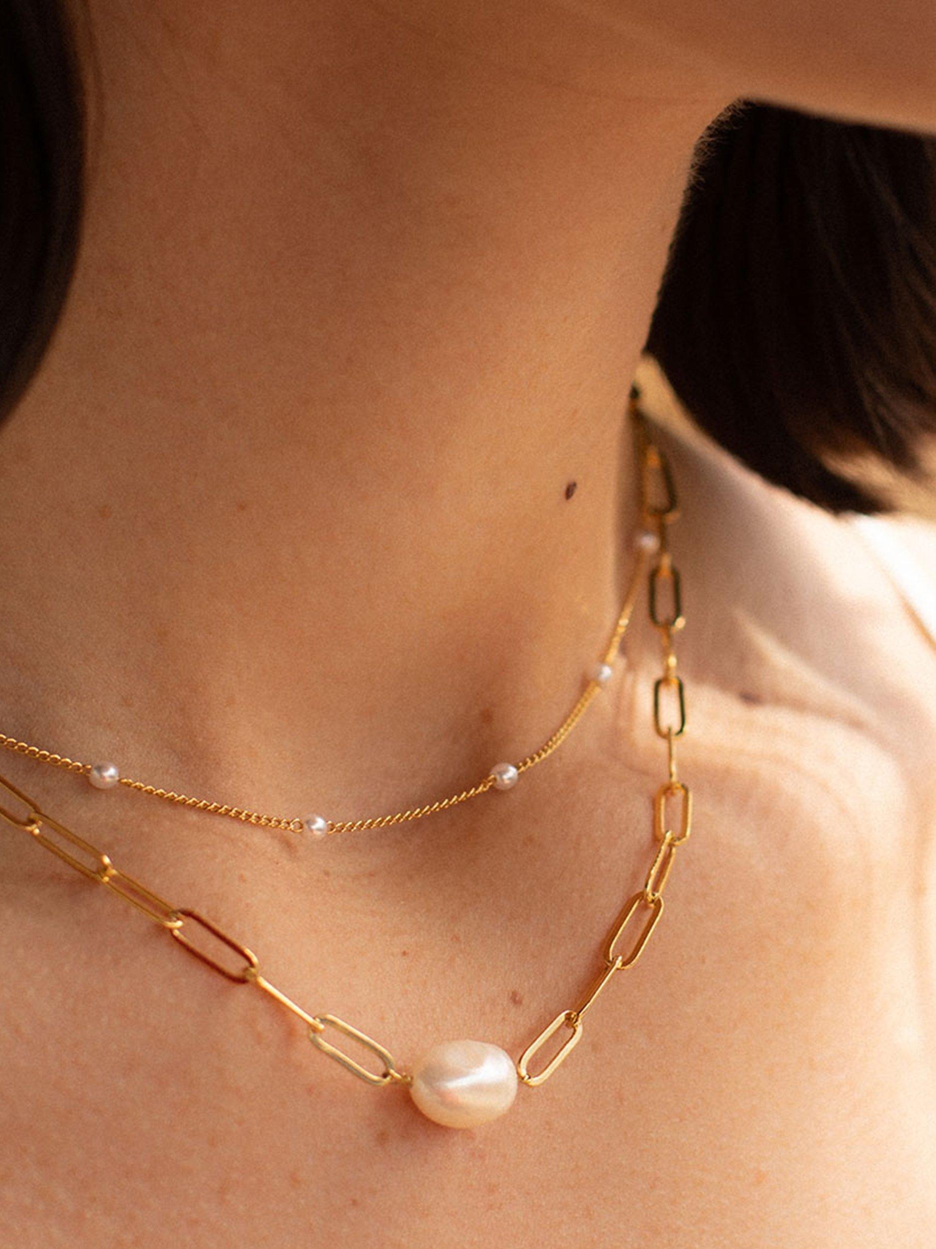Estella Bartlett gold pearl necklace chain, UK version