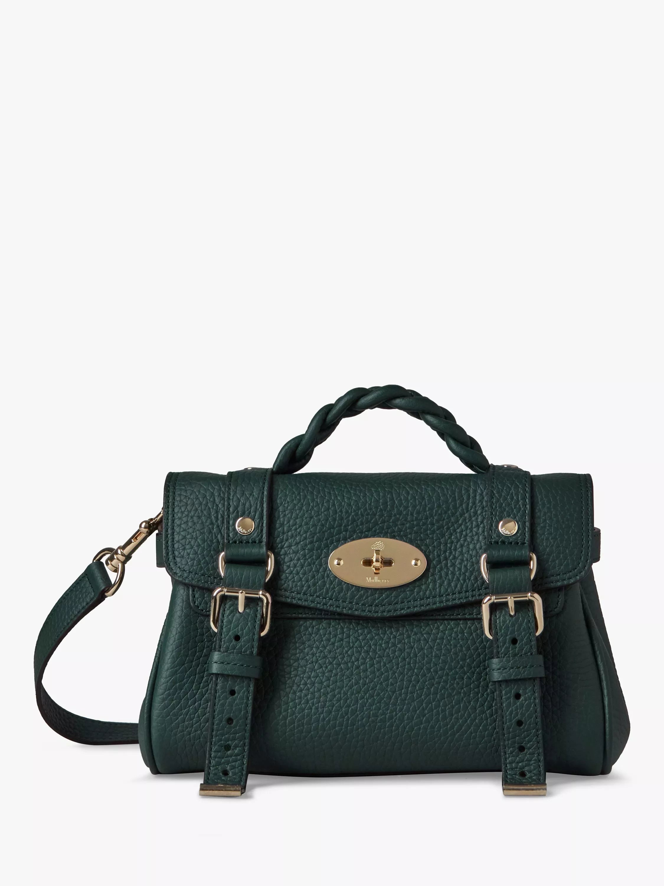 Mulberry Mini Alexa Heavy Grain Leather Cross Body Bag - Mulberry Green