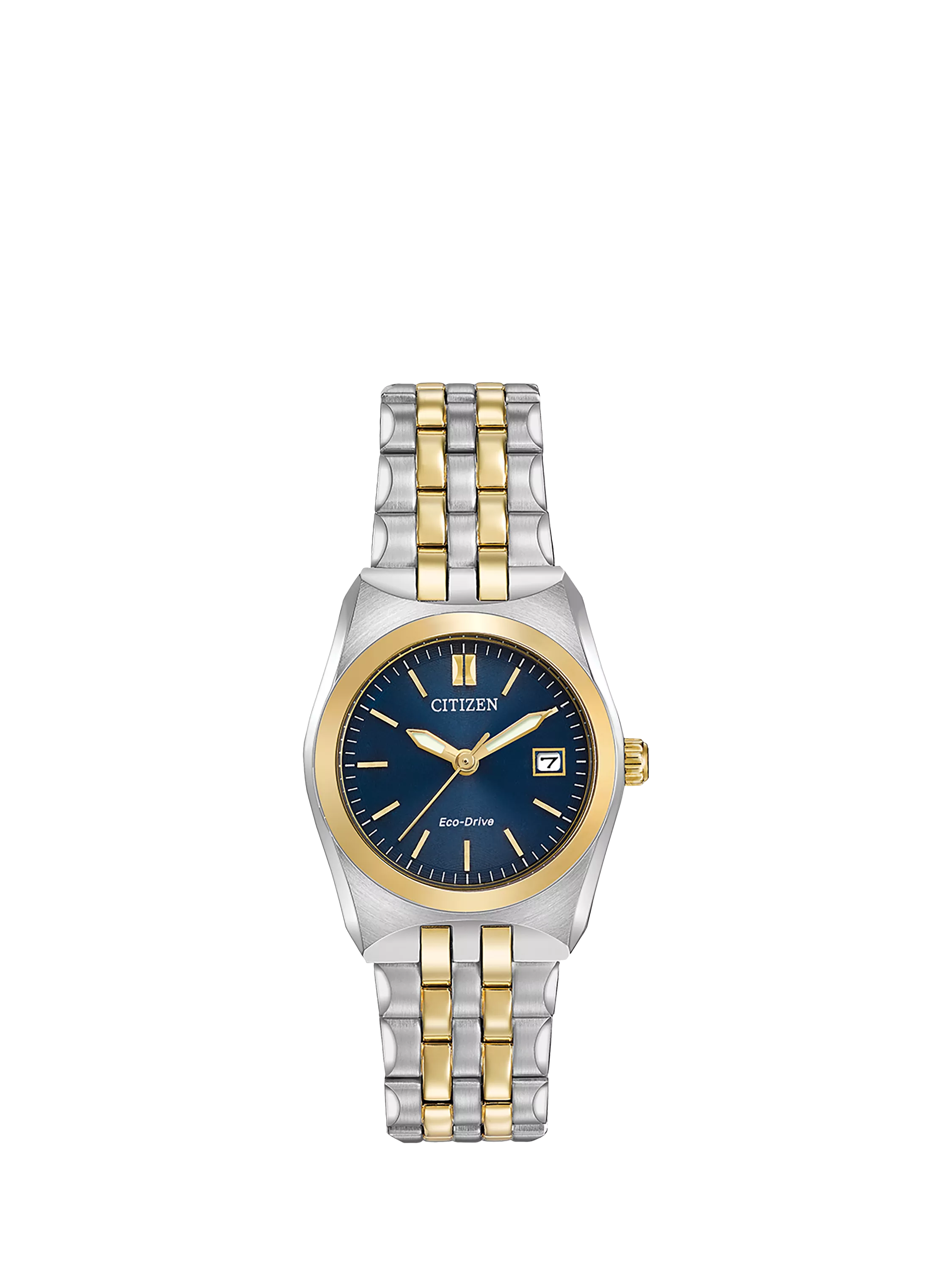 Citizen Eco-Drive women's two tone watch blue dial 28mm, UK version