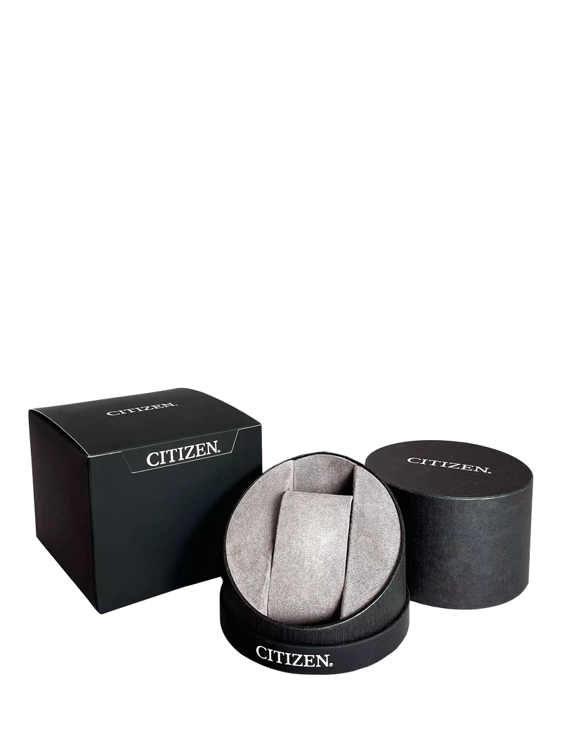 Citizen Eco-Drive watch leather strap white dial (British brand)