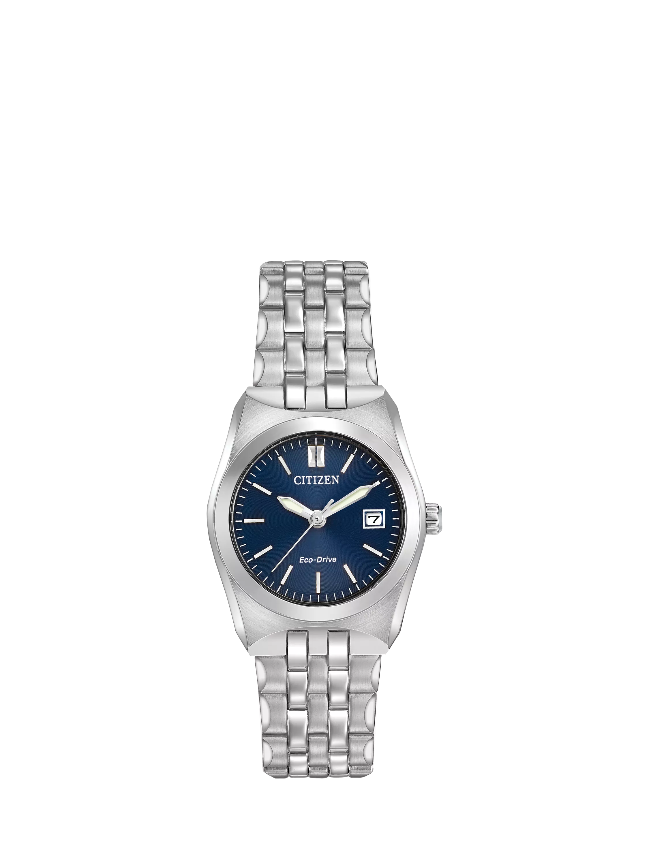 Citizen women's Eco-Drive watch blue dial stainless steel strap - British product