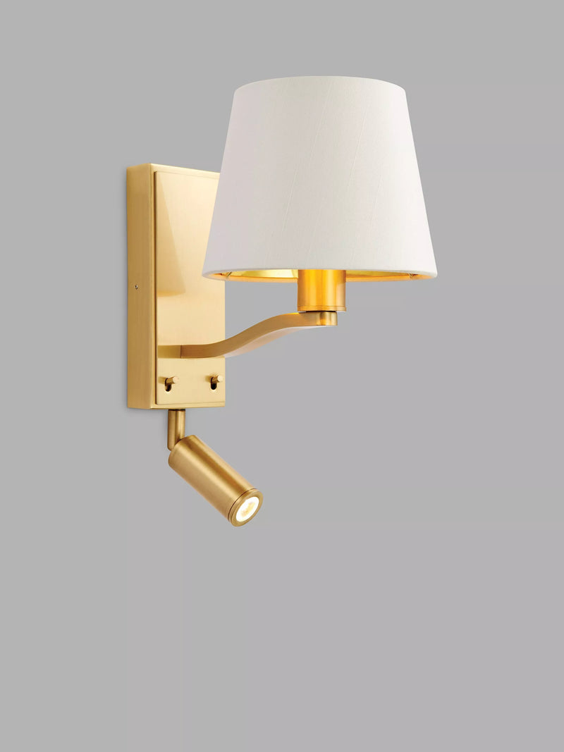 Bay Lighting Manor satin gold wall light - British product