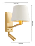 Bay Lighting Manor satin gold wall light - British product