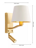 Bay Lighting Manor satin gold wall light - British product