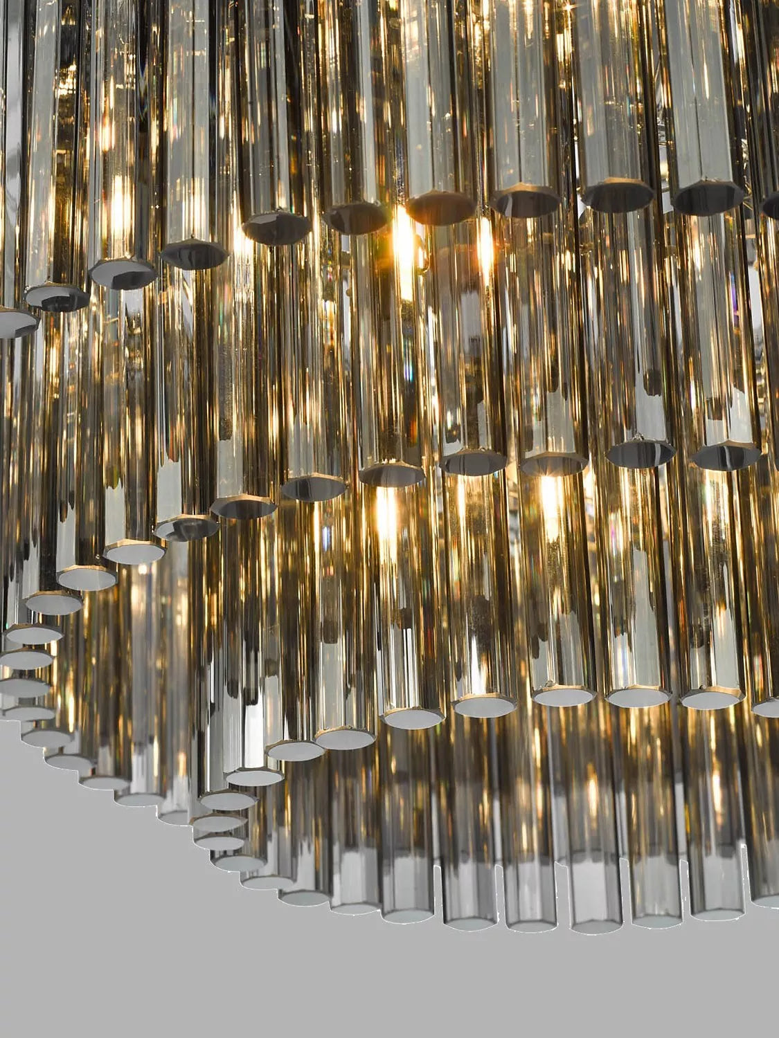 Där Logan smoked crystal flush ceiling light - British product