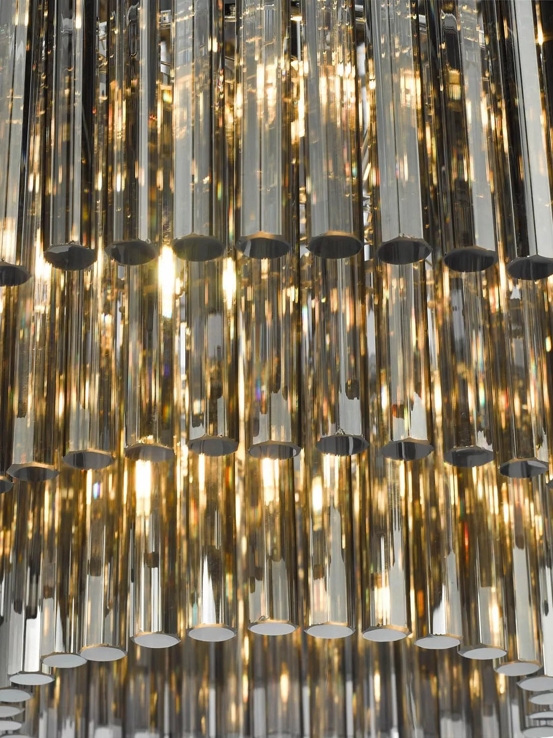 Där Logan smoked crystal flush ceiling light - British product