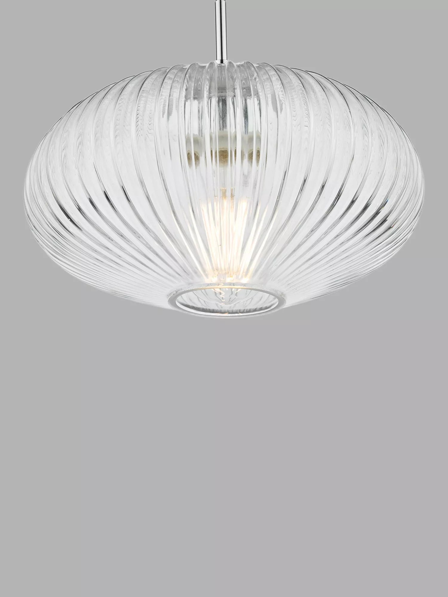 Där ribbed glass ceiling light clear polished chrome, UK version