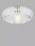 Där ribbed glass ceiling light clear polished chrome, UK version