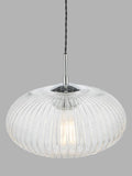 Där ribbed glass ceiling light clear polished chrome, UK version
