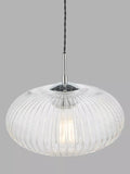 Där ribbed glass ceiling light clear polished chrome, UK version