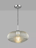 Där ribbed glass ceiling light clear polished chrome, UK version