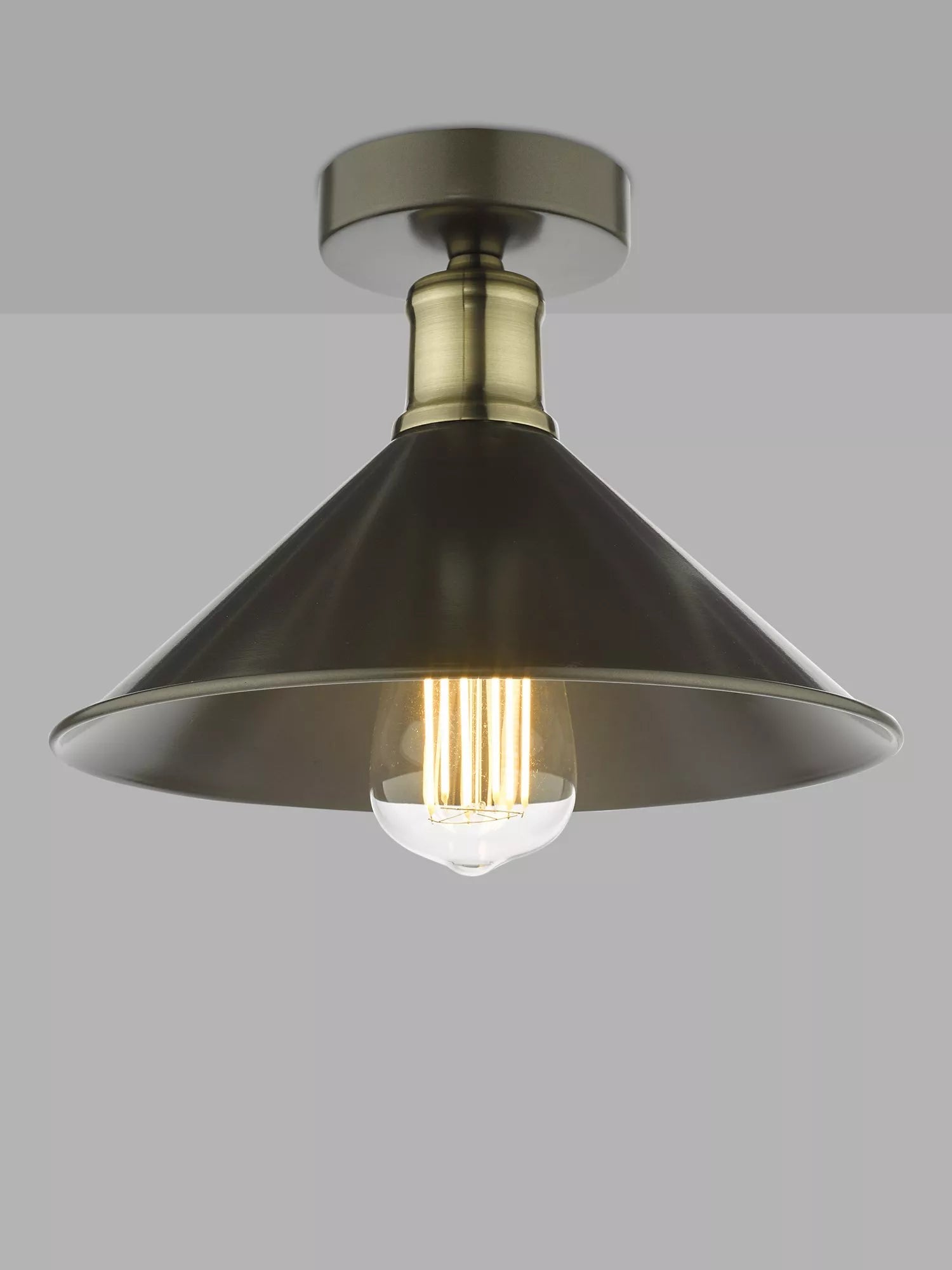 Där Jalen flush ceiling light graphite antique brass (British brand)