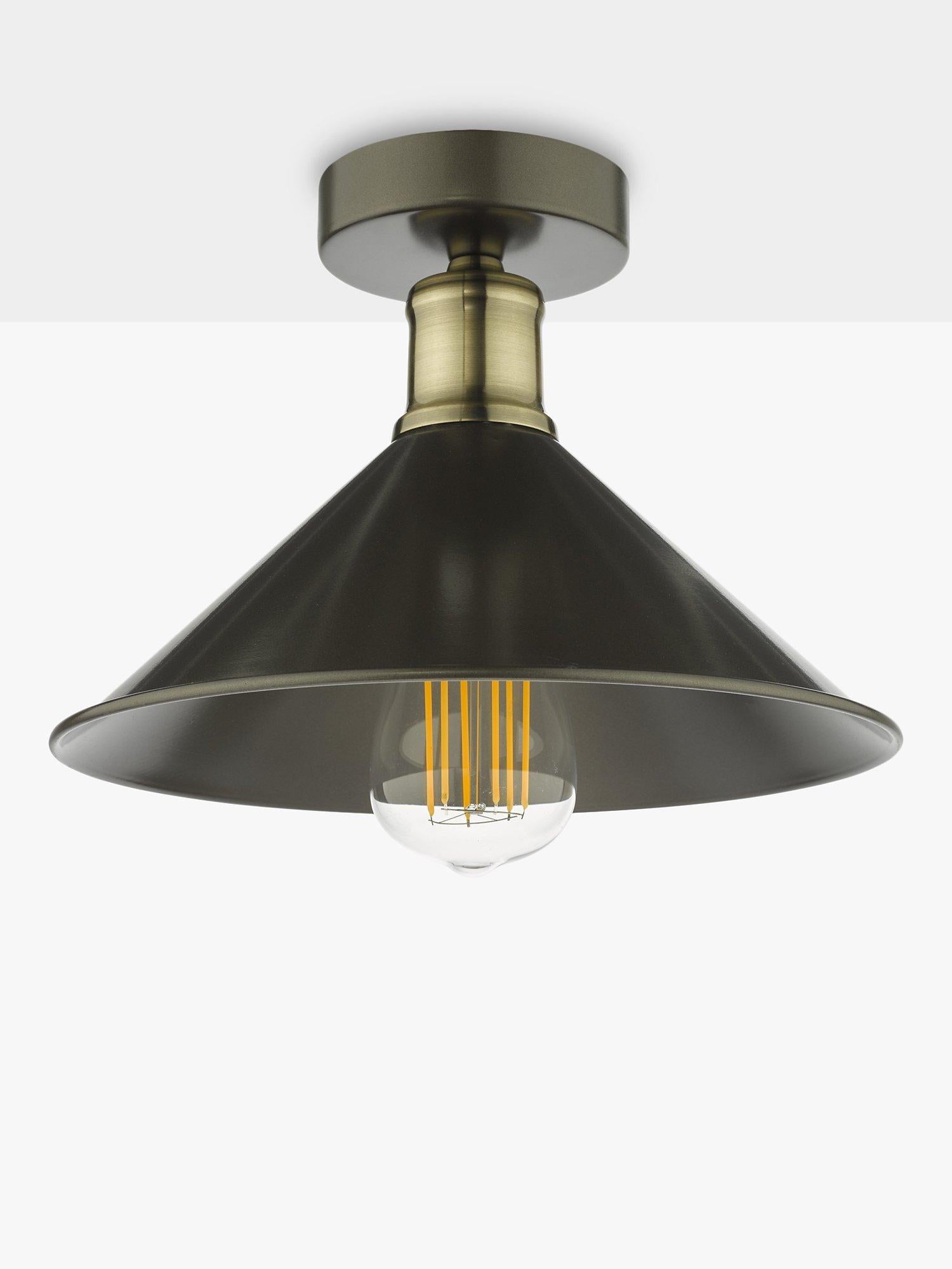 Där Jalen flush ceiling light graphite antique brass (British brand)