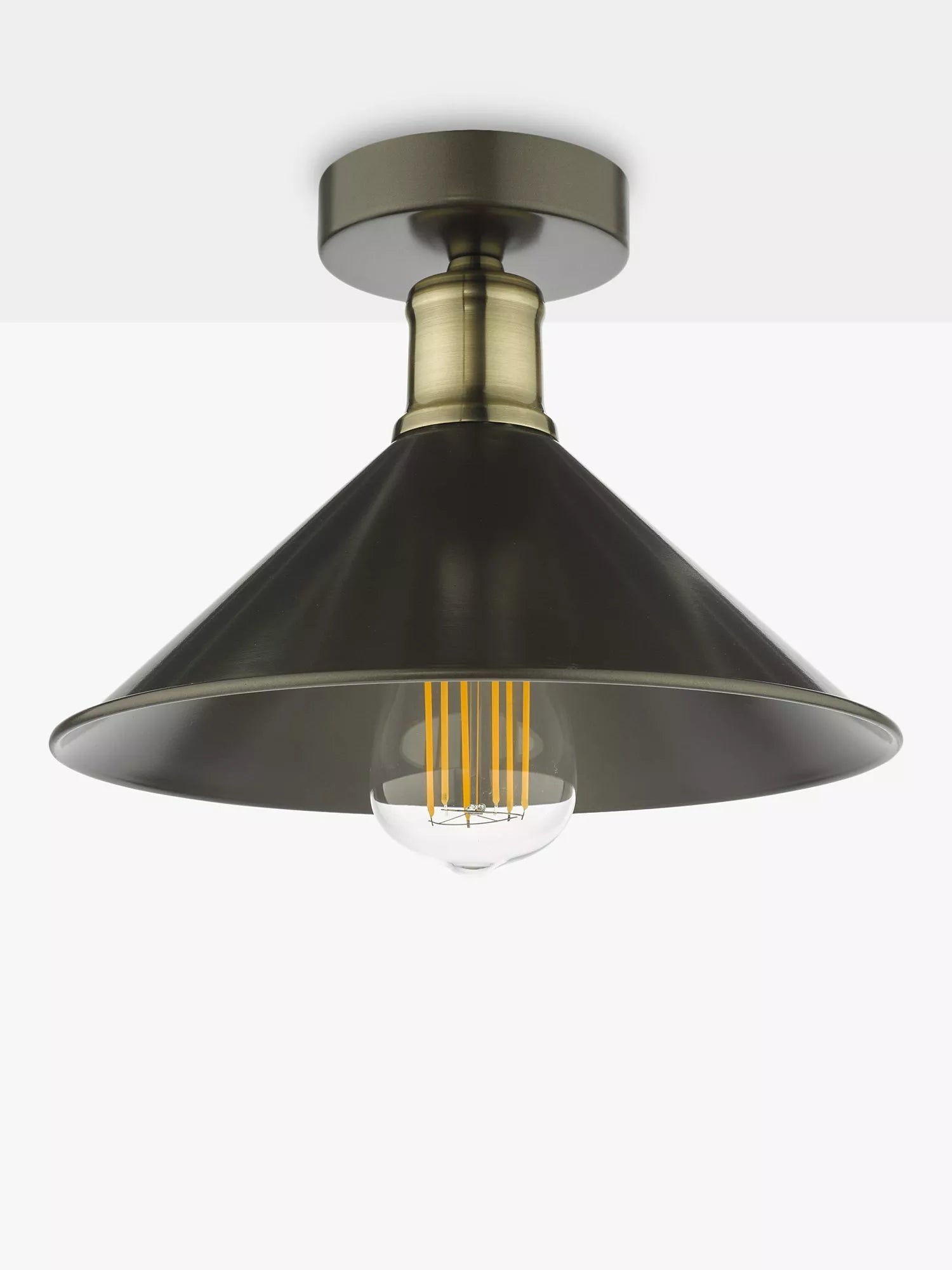 Där Jalen flush ceiling light graphite antique brass (British brand)