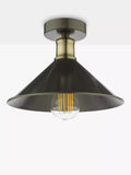Där Jalen flush ceiling light graphite antique brass (British brand)