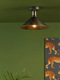 Där Jalen flush ceiling light graphite antique brass (British brand)