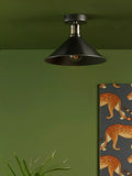 Där Jalen flush ceiling light graphite antique brass (British brand)