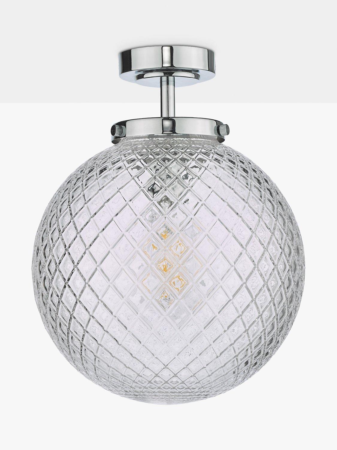 Där textured glass ceiling light polished chrome, imported from the UK