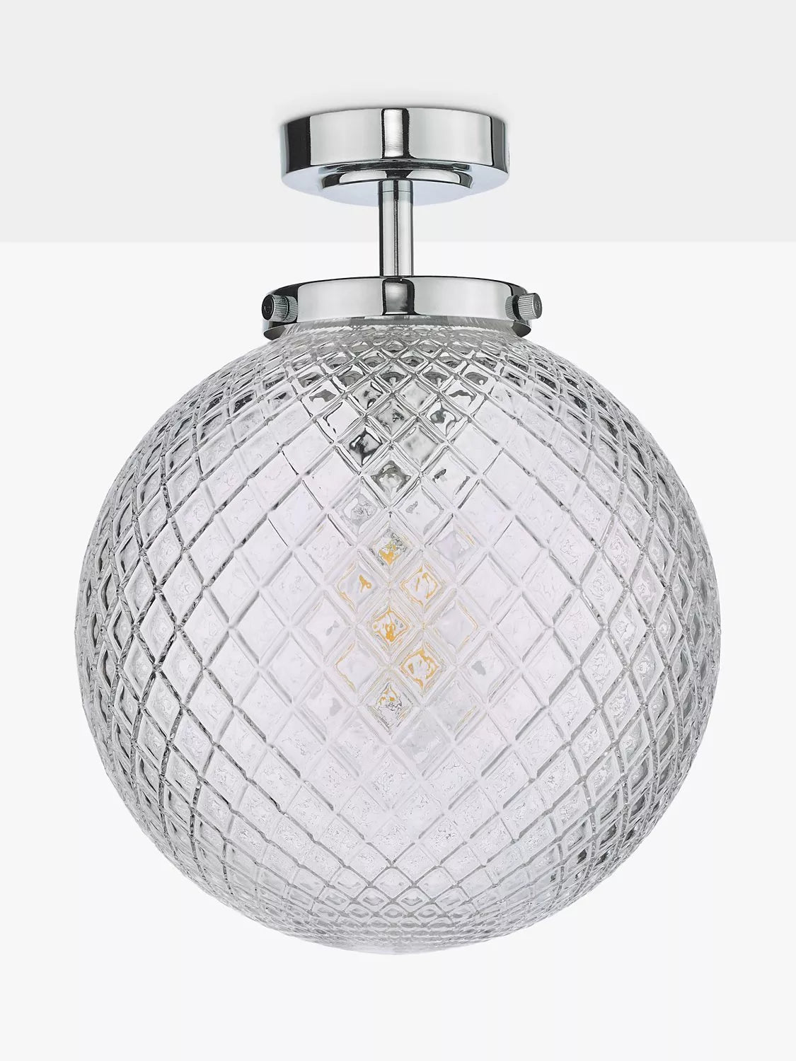 Där textured glass ceiling light polished chrome, imported from the UK
