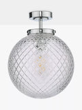 Där textured glass ceiling light polished chrome, imported from the UK