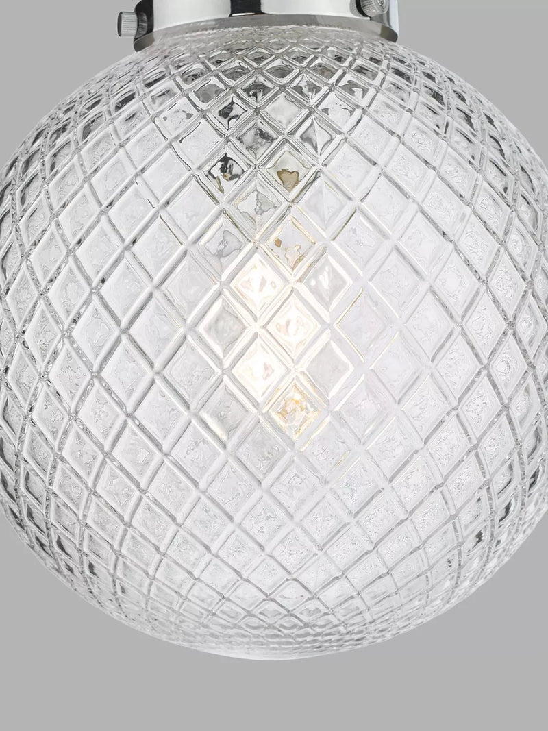 Där textured glass ceiling light polished chrome, imported from the UK