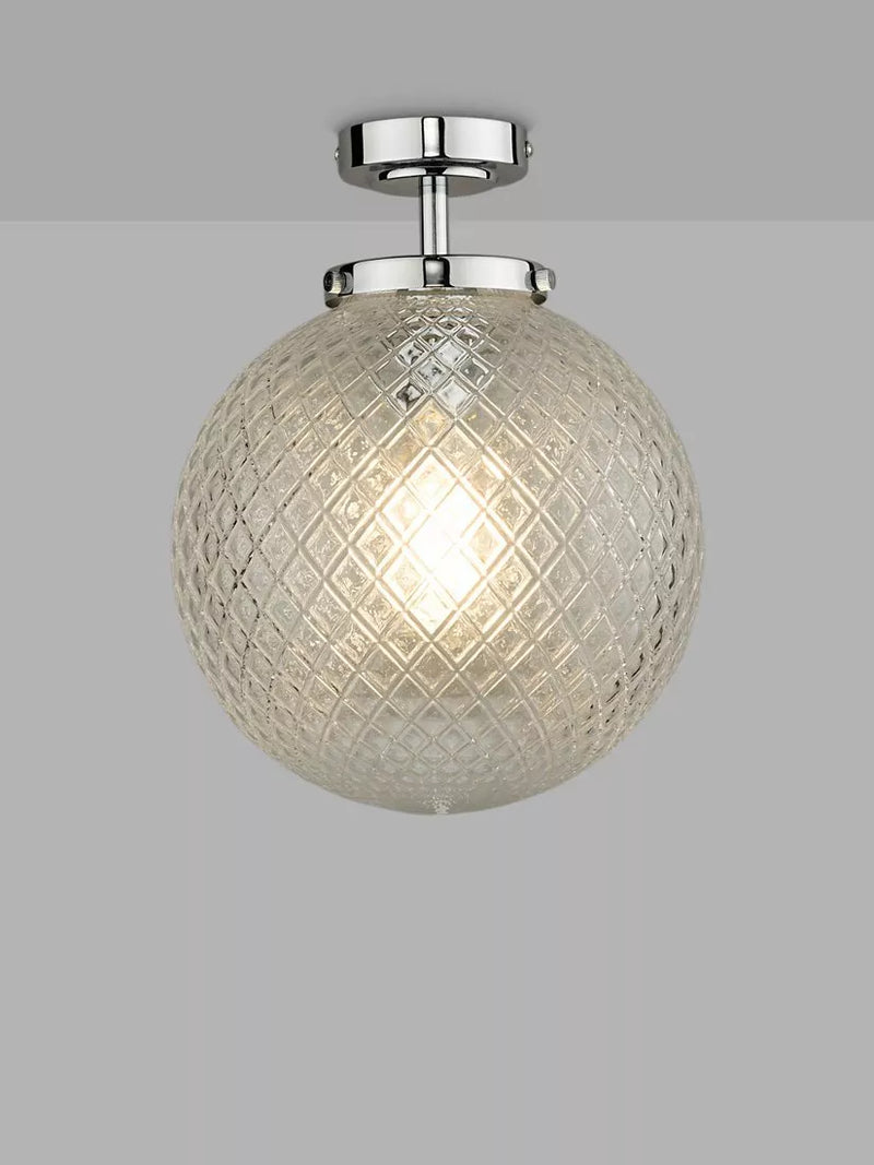 Där textured glass ceiling light polished chrome, imported from the UK