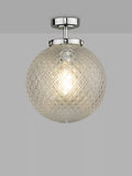Där textured glass ceiling light polished chrome, imported from the UK