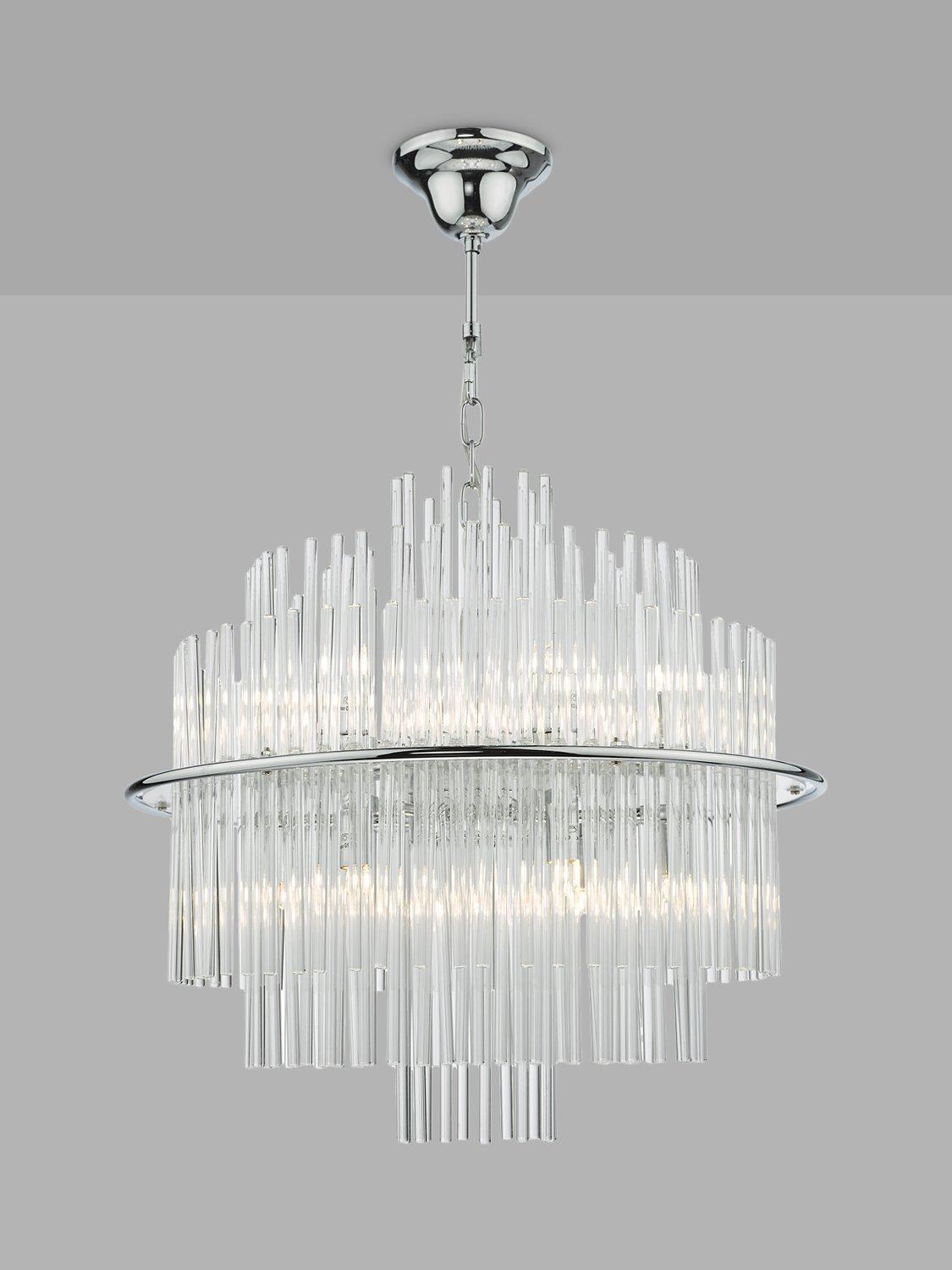 Art-Deco glass ceiling light adjustable height - British product