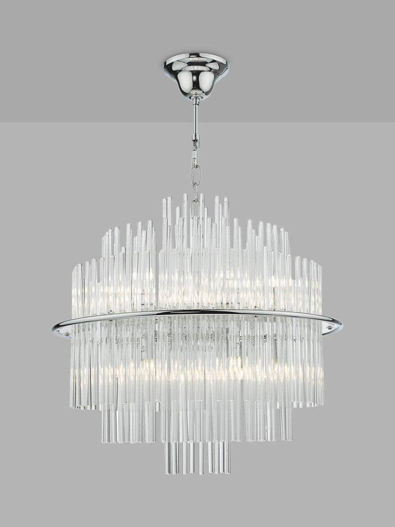 Art-Deco glass ceiling light adjustable height - British product