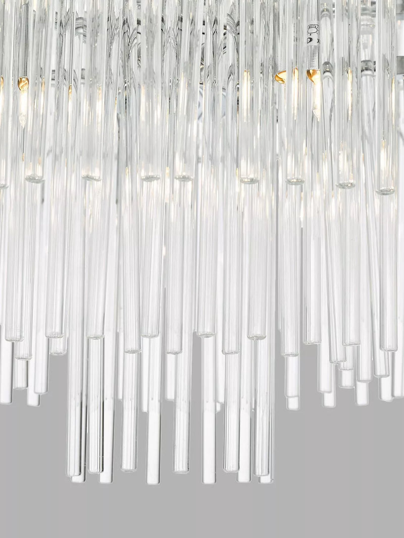 Art-Deco glass ceiling light adjustable height - British product