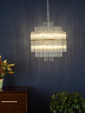 Art-Deco glass ceiling light adjustable height - British product