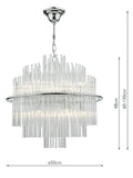 Art-Deco glass ceiling light adjustable height - British product
