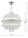 Art-Deco glass ceiling light adjustable height - British product