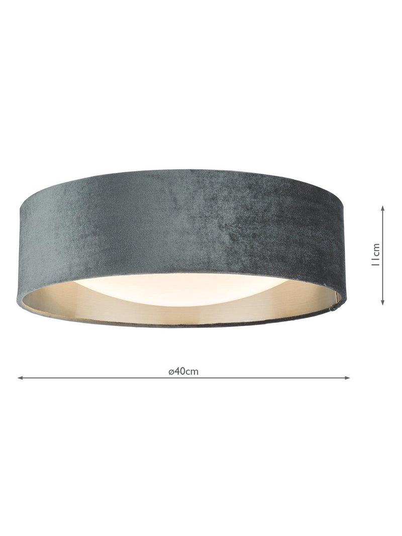 Där Nysa velvet flush ceiling light medium (British brand)