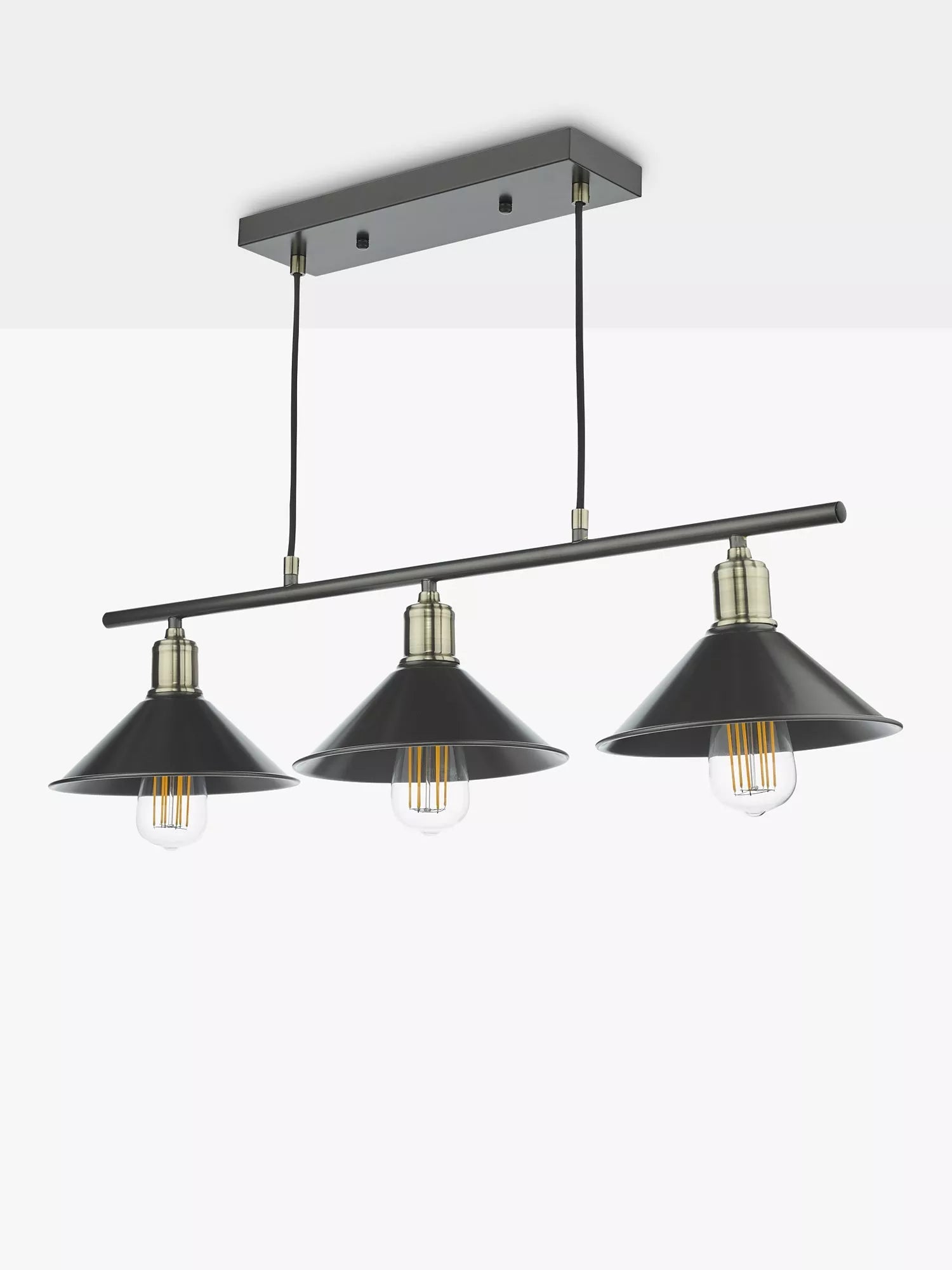 Där Jalen bar ceiling light graphite antique brass, imported from the UK
