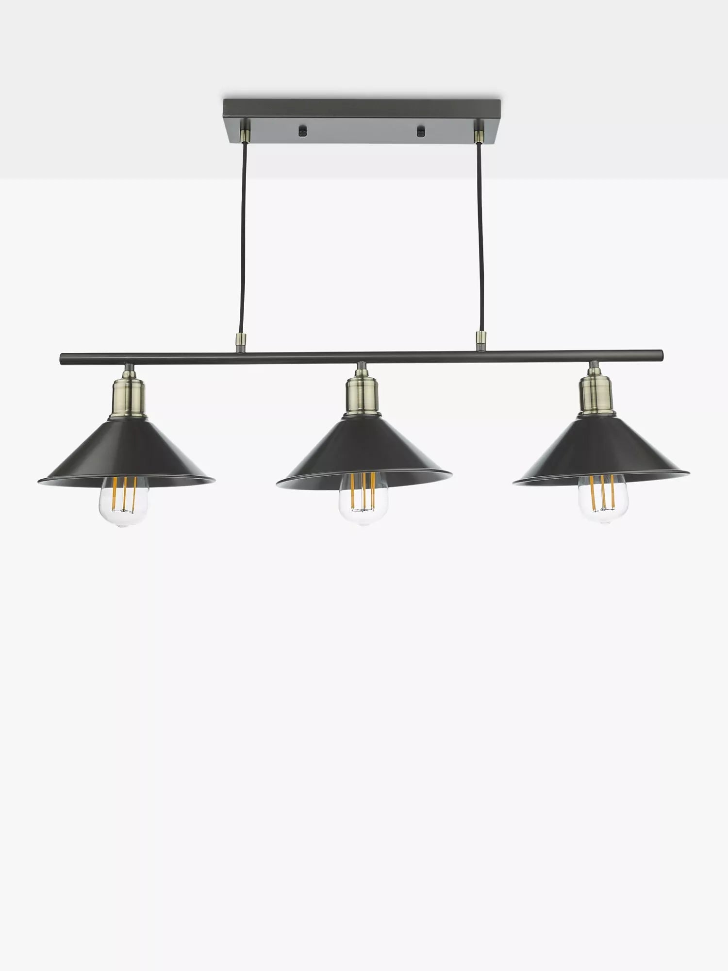 Där Jalen bar ceiling light graphite antique brass, imported from the UK
