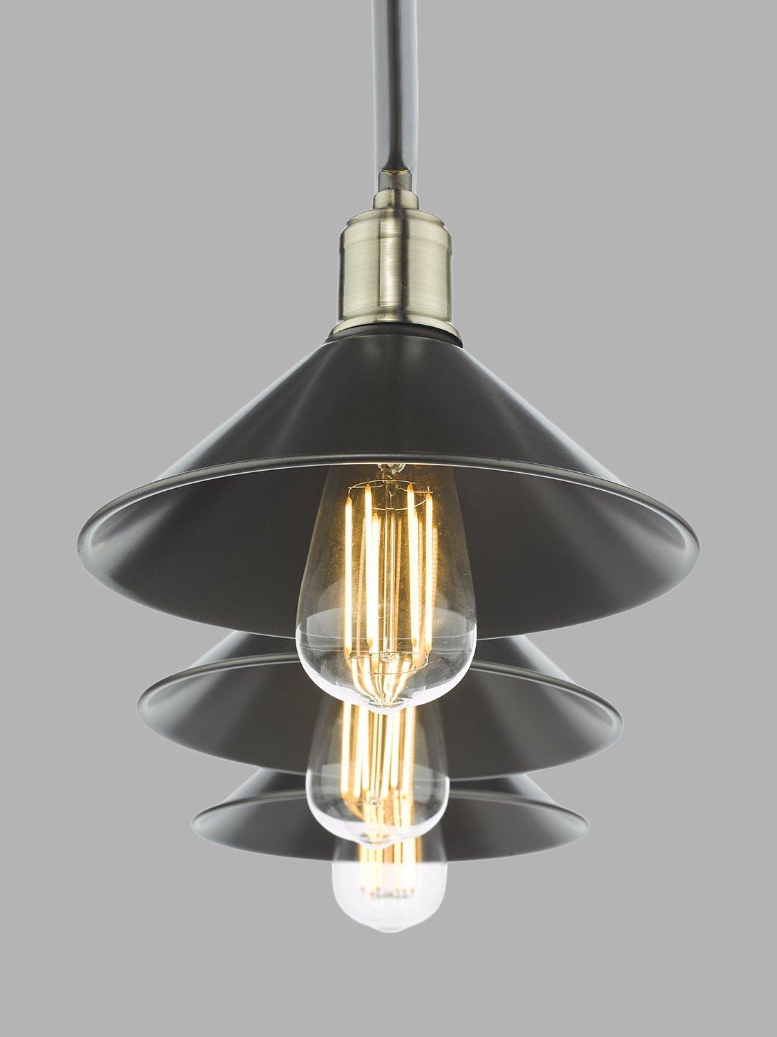 Där Jalen bar ceiling light graphite antique brass, imported from the UK