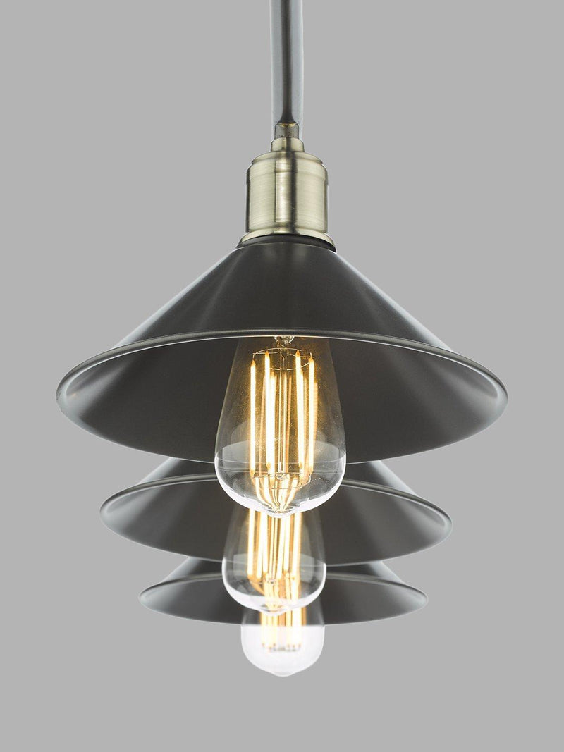 Där Jalen bar ceiling light graphite antique brass, imported from the UK